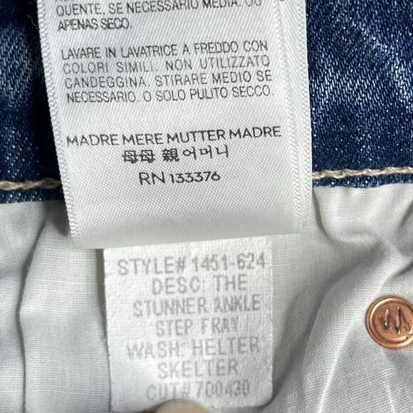 Mother The Stunner Ankle Step Fray Jeans sz 29 Helter Skelter skinny high-rise - Picture 8 of 13